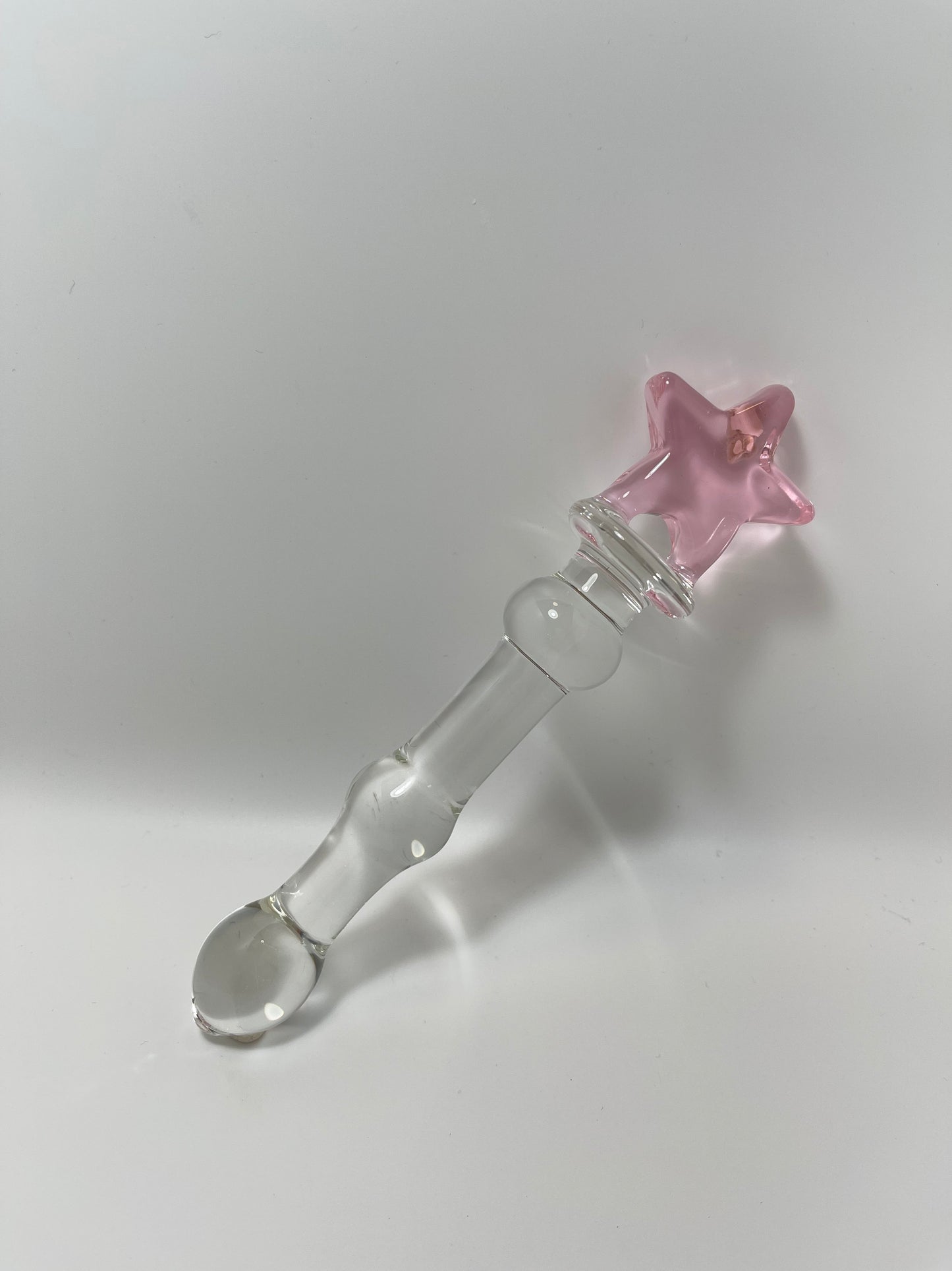 Crystal Glass Massage Wand Glass Dildo/ Pink Crystal Butt Plug for beginner