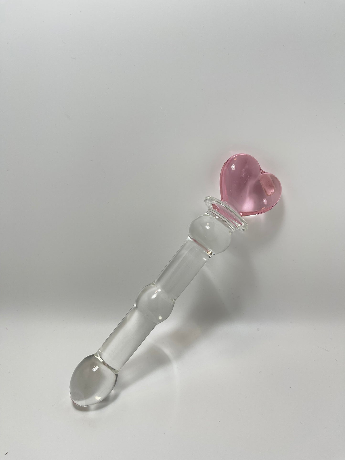 Crystal Glass Massage Wand Glass Dildo/ Pink Crystal Butt Plug for beginner