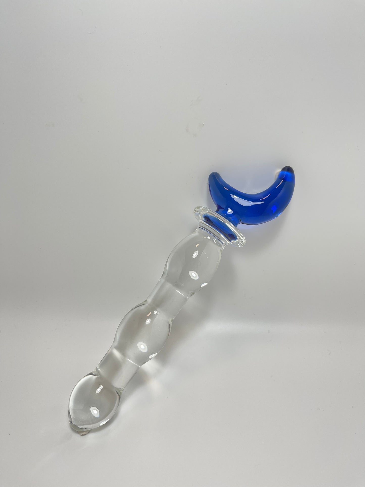 Large Crystal Glass Massage Wand/ Blue Glass Dildo Butt Plug