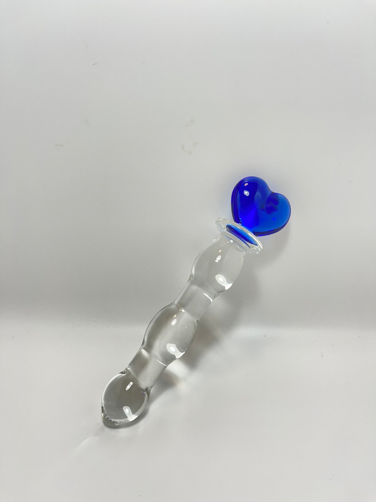 Large Crystal Glass Massage Wand/ Blue Glass Dildo Butt Plug