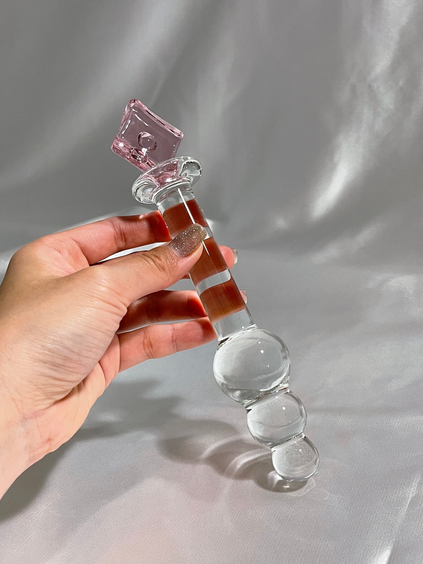 Poker Crystal Glass Wand/ Kawaii Glass Dildo for women/ diamond/heart/club/spade